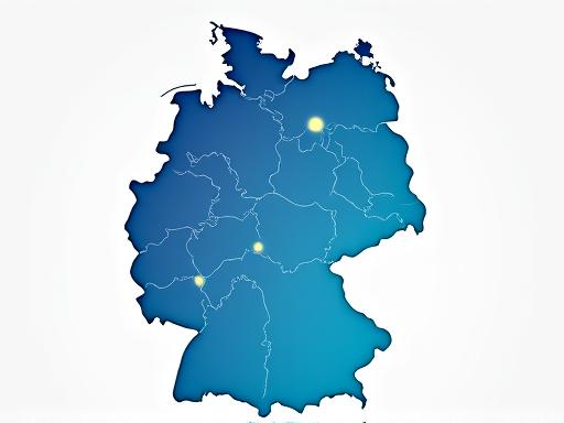 Karte von Deutschland mit stilisierten Mobilfunkmasten