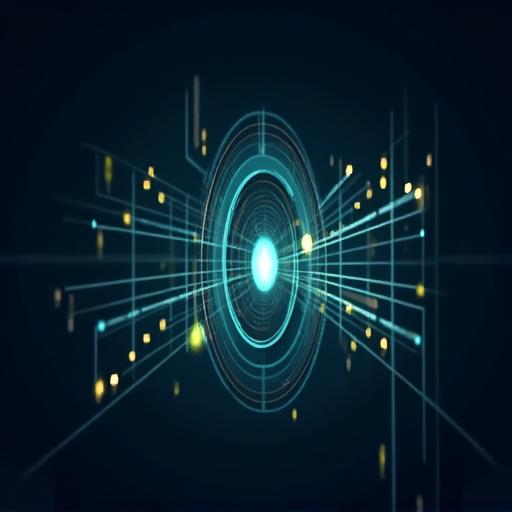 Grafik eines Radarschirms, der Datenpunkte durchsucht